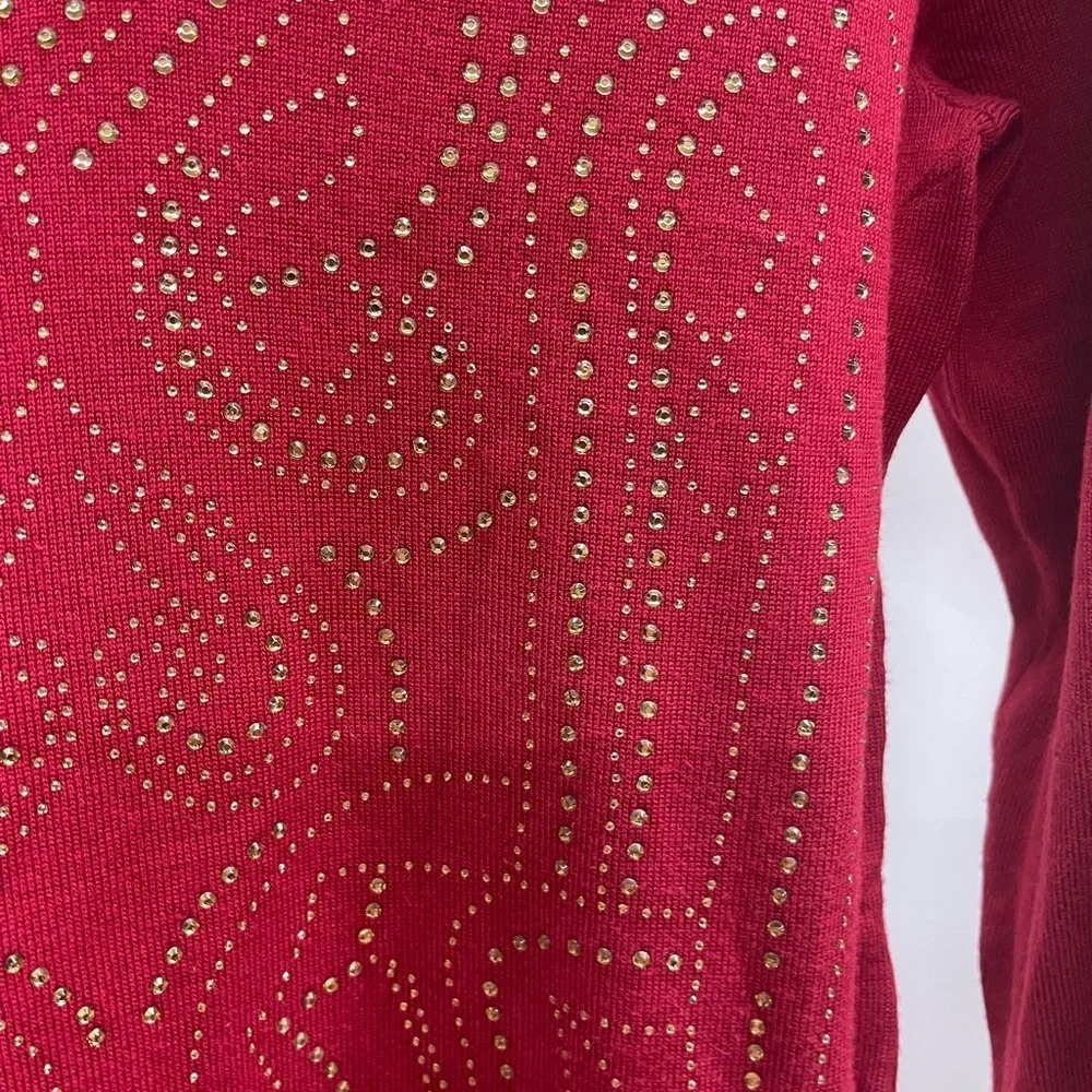 Say What? Burgundy Long Sleeve Dress‎ with Studded Pattern